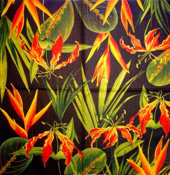 067 Lilies - 3-ply (black) - Ihr